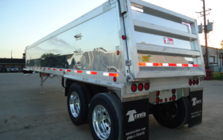 Travis end dump trailer with tailgate view